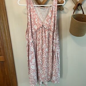 Pink and White cheetah print Sleeveless Dress